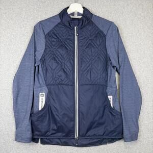 Peter Millar Crown Jacket Quilted Lined UMB logo Woman's Size Medium Blue